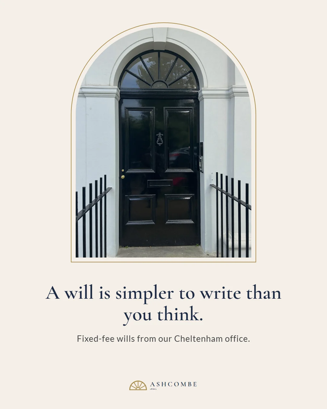 Ashcombe Legal Instagram post: A will is simpler to write than you think.