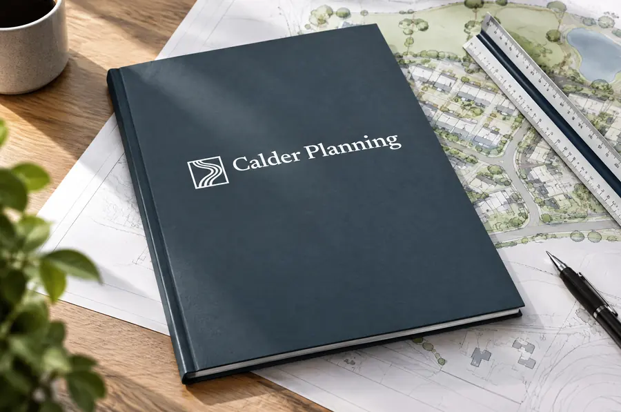 Calder Planning brand identity: report cover