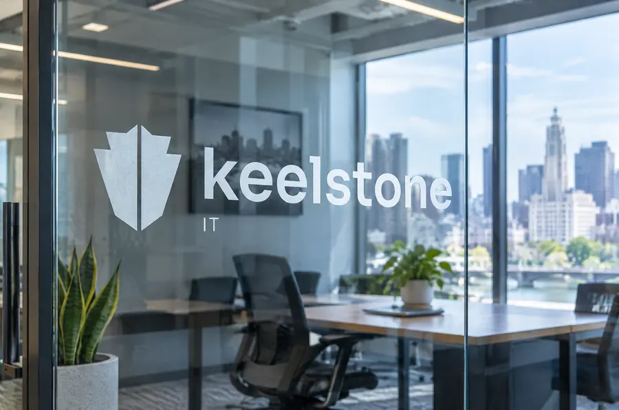 Keelstone IT brand identity: office signage