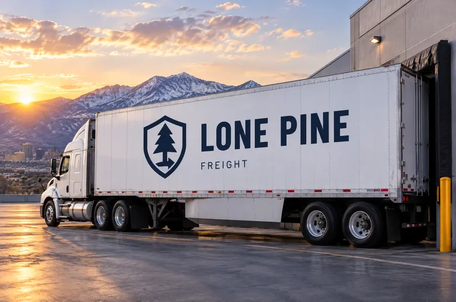 Lone Pine Freight brand identity: trailer livery