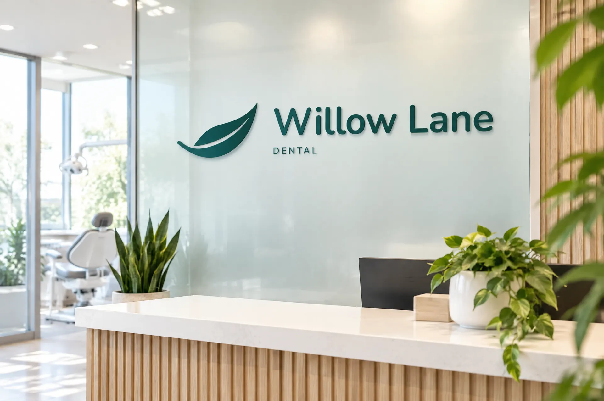Willow Lane Dental: reception sign