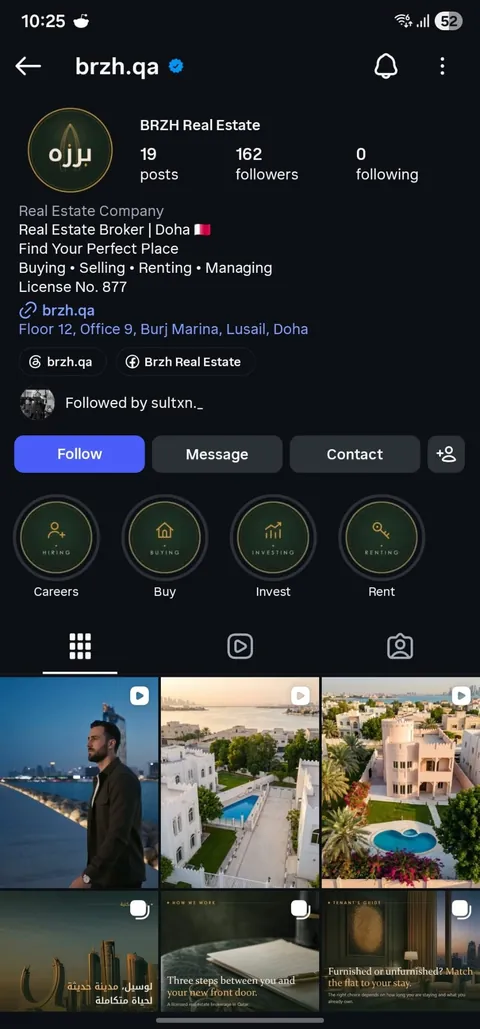 Instagram profile @brzh.qa