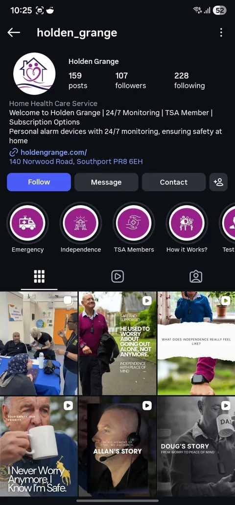 Instagram profile @holden_grange