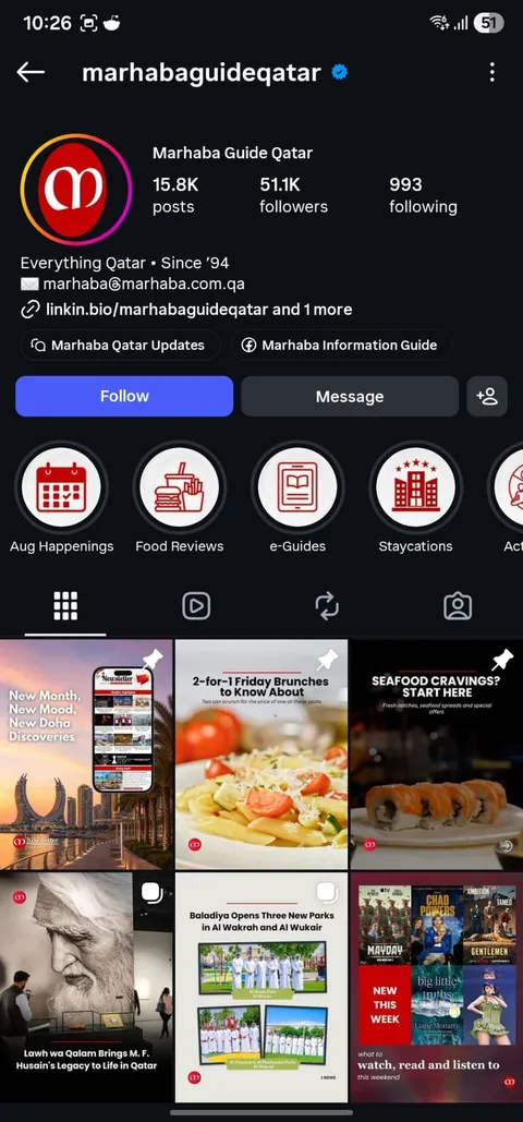 Instagram profile @marhabaguideqatar